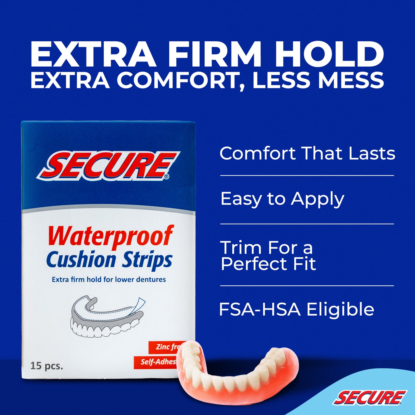 Secure Denture Adhesive Cushion Strips