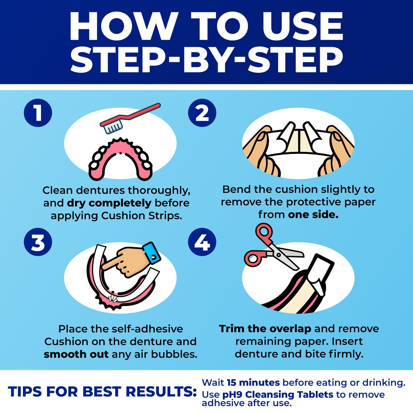 Secure Denture Adhesive Cushion Strips