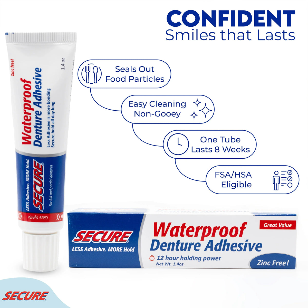 Secure Denture Adhesive | Strong, All Day Hold – Secure Denture USA